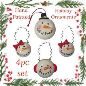 Snowman Christmas Ornaments Hand Painted Holiday Snowmen Christmas Decorations